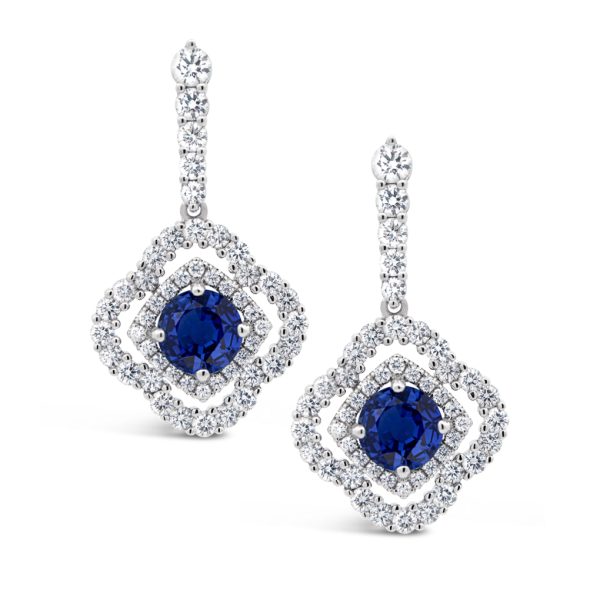 Jack Kelége sapphire and diamond drop earrings - KGE263