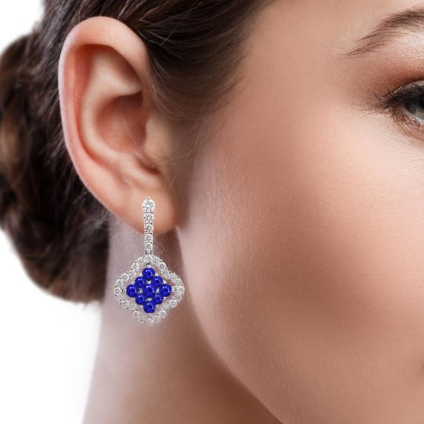 Sapphire and Diamond Drop Earrings - KGE269S