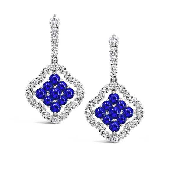 Jack Kelége sapphire and diamond drop earrings - KGE269S