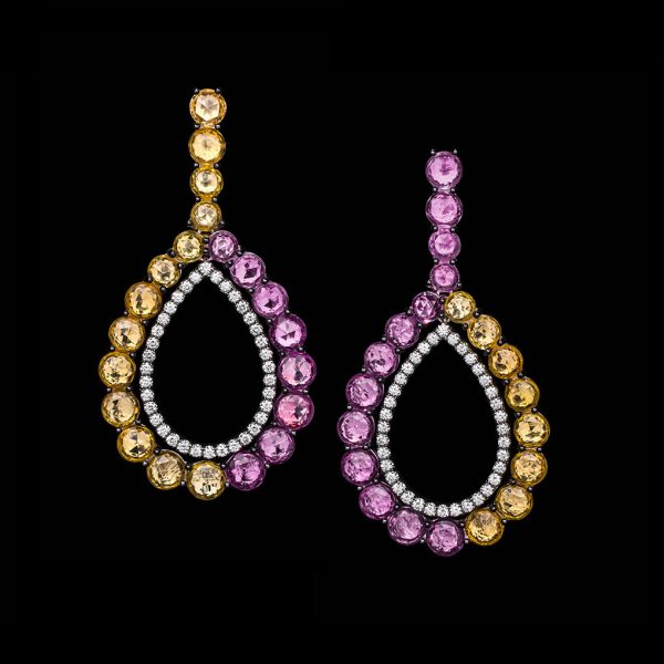 Jack Kelége sapphire and diamond drop earrings - KGE273
