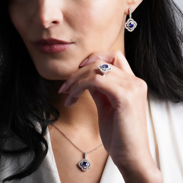 Sapphire and Diamond Pendant Necklace - KGN209S
