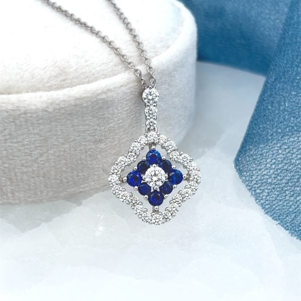 Sapphire and Diamond Pendant Necklace - KGN208S2