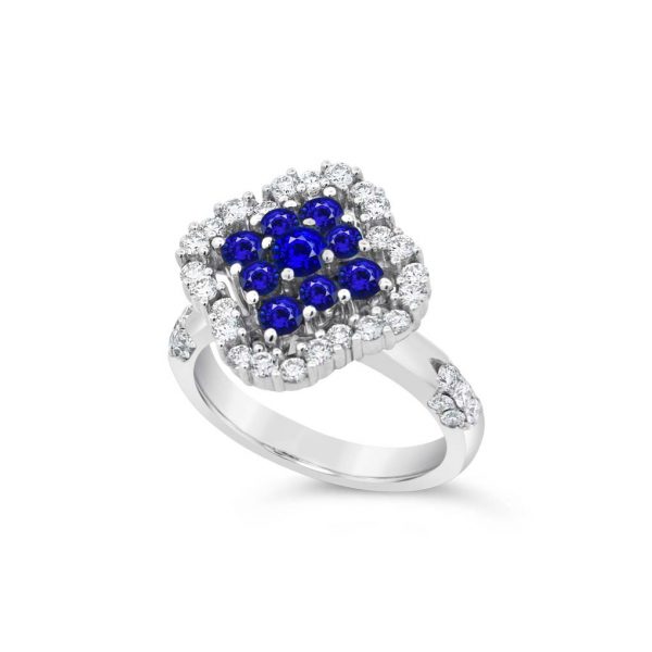 Sapphire Cluster and Diamond Ring - KGR164S