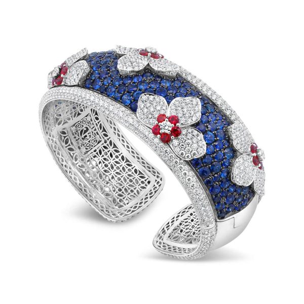 Sapphire and Diamond Cuff Bracelet - KGB182