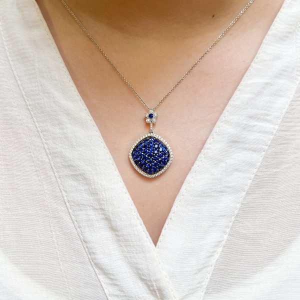 Orange Sapphire and Diamond Pendant Necklace - KGN195OS