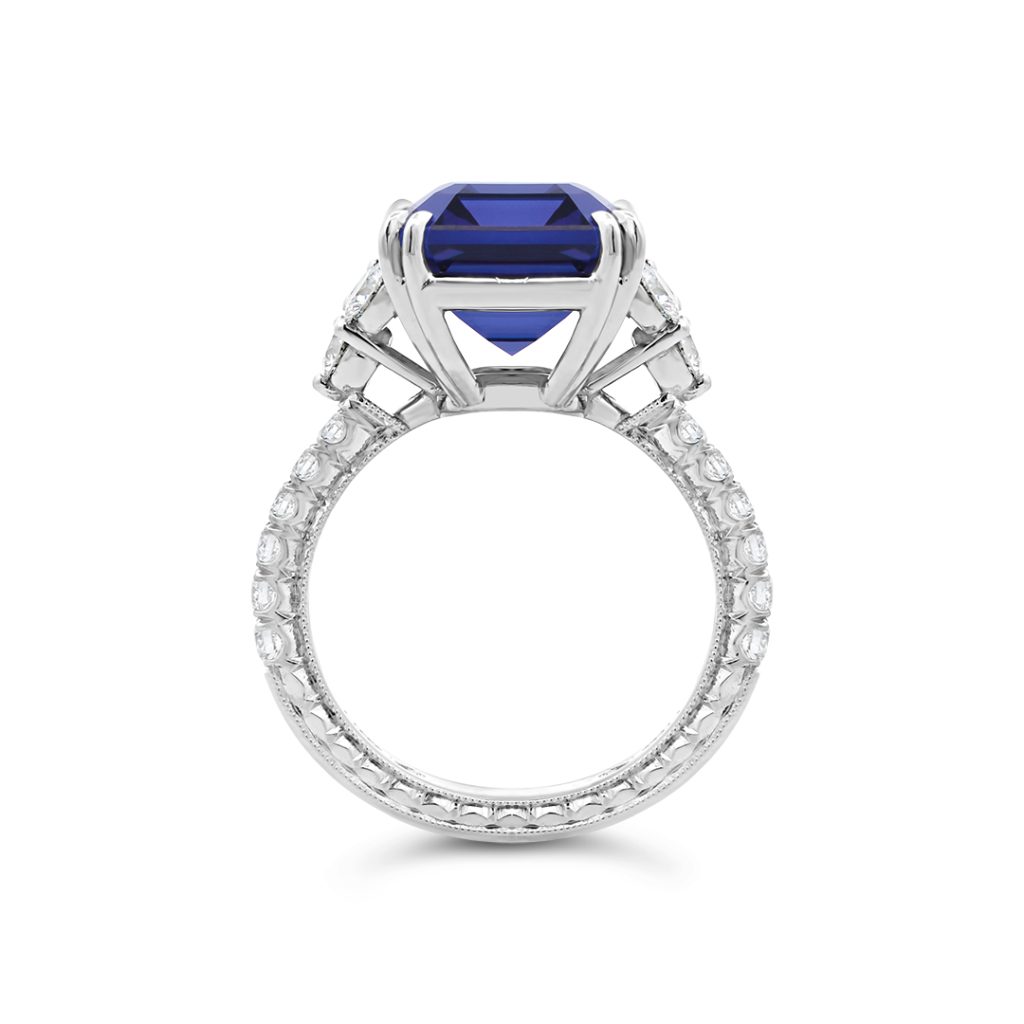 Jack Kelége Tanzanite and diamond ring in platinum - KPR844