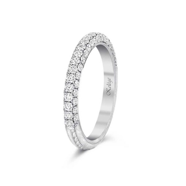Jack Kelége three-sided diamond band set in platinum - KPR722BD