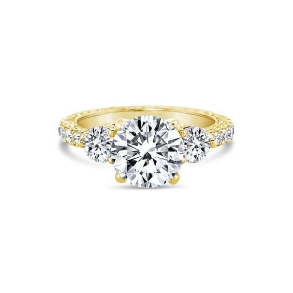 Jack Kelége 3-stone engagement ring in yellow gold - KGR1260