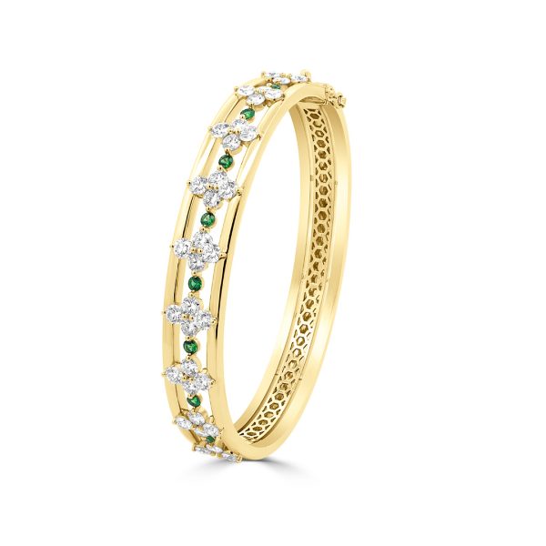 Jack Kelége Tsavorite garnet and diamond bangle bracelet - KGB199YTS