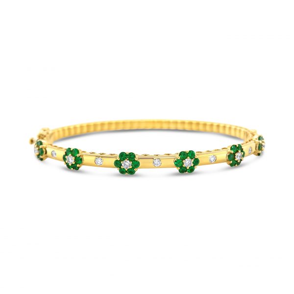 Jack Kelége tsavorite & diamond bracelet in 18k yellow gold
