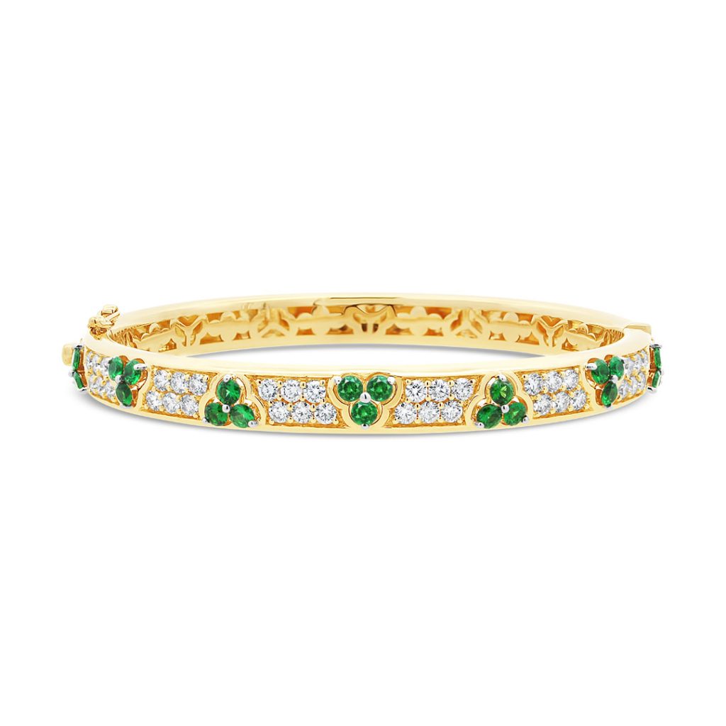 Jack Kelége tsavorite garnet and diamond bangle bracelet - KGB205Y