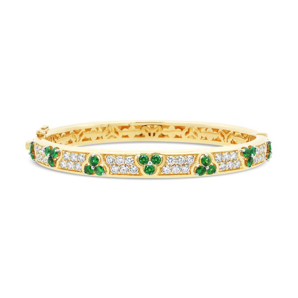Tsavorite Garnet and Diamond Bangle Bracelet - KGB205YTS