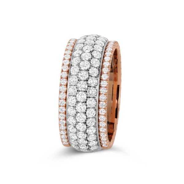 Jack Kelége rose gold wide pavé diamond band - KPBD799