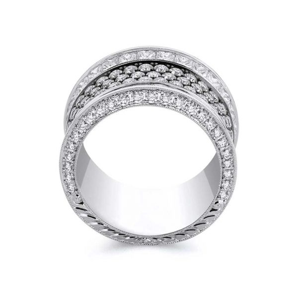 Wide Diamond and Platinum Band - KPBD808B