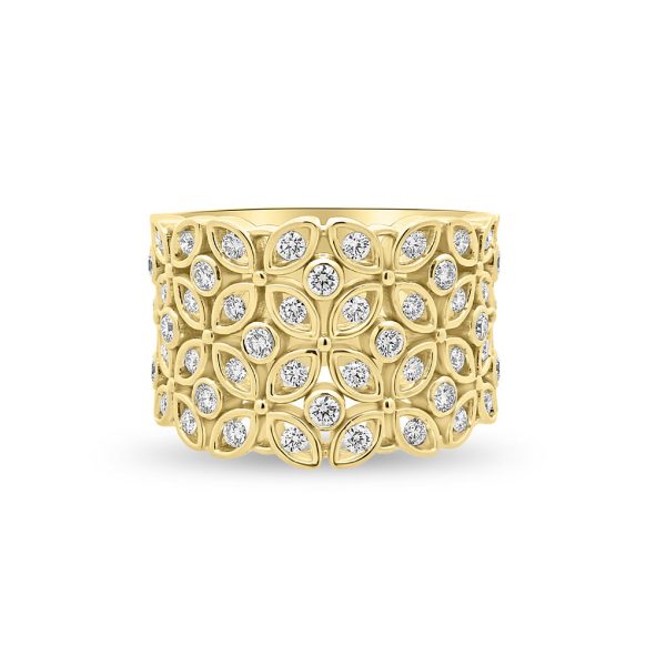 Jack Kelége wide yellow gold diamond band - KGBD256Y