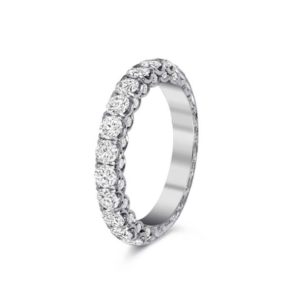 Jack Kelége women's diamond wedding band set in platinum - KPR769BD