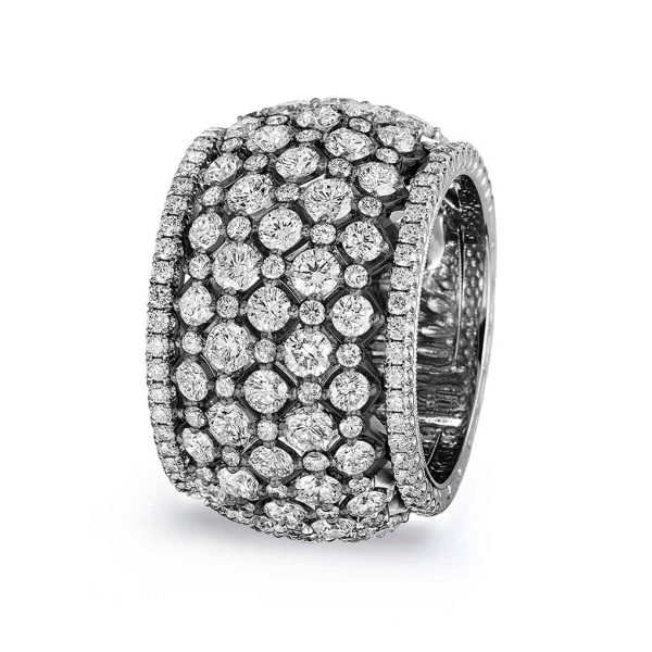 Jack Kelége diamond band set in platinum - KPBD768