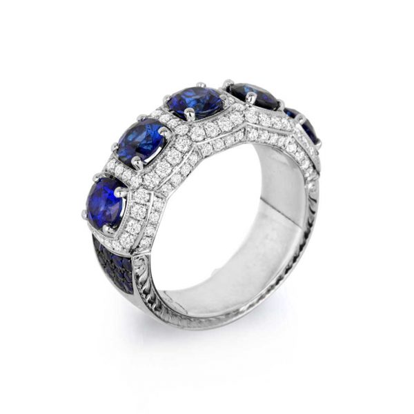 Jack Kelége sapphire & diamond band - KPBD791