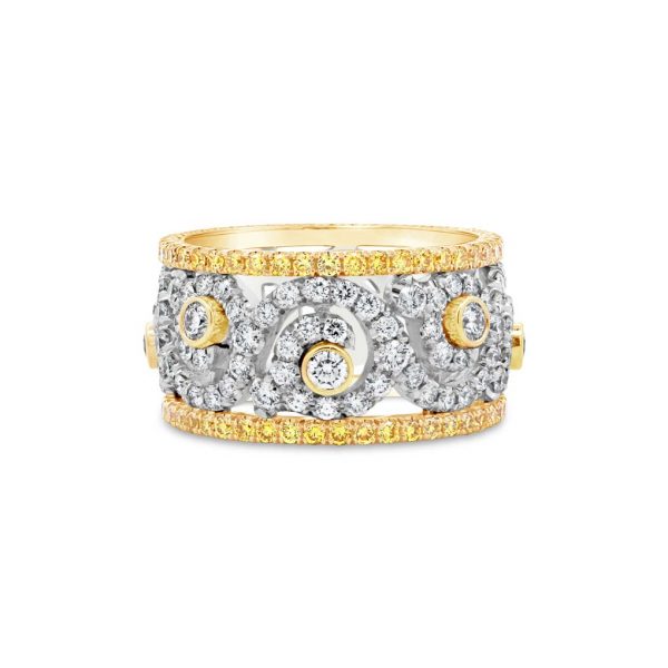 Yellow and White Diamond Eternity Band - KPBD831