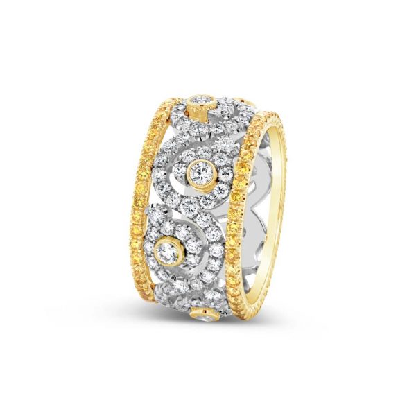 Jack Kelége yellow diamond band set in platinum - KPBD831