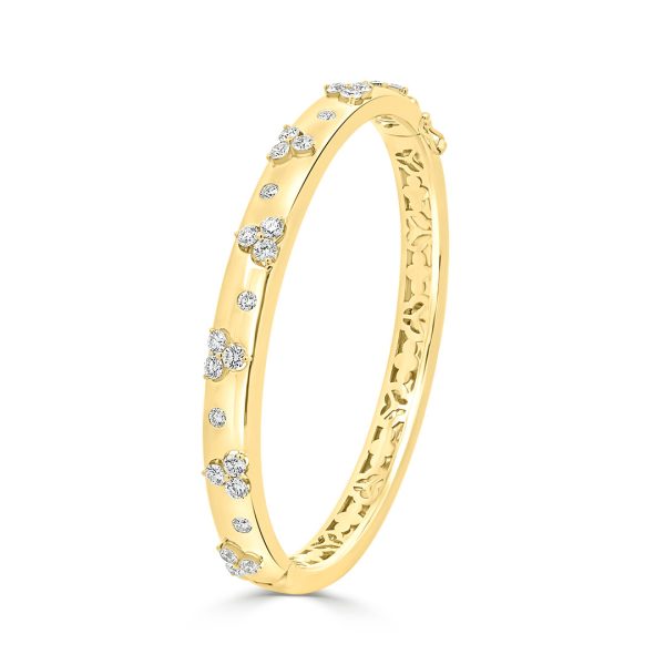 Yellow Gold Diamond Bangle Bracelet - KGB204Y