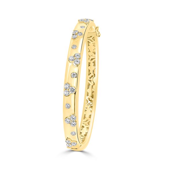 Jack Kelége yellow gold diamond bangle bracelet - KGB204Y
