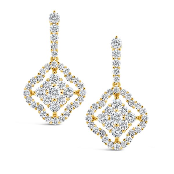 Jack Kelége yellow gold diamond drop earrings - KGE269Y