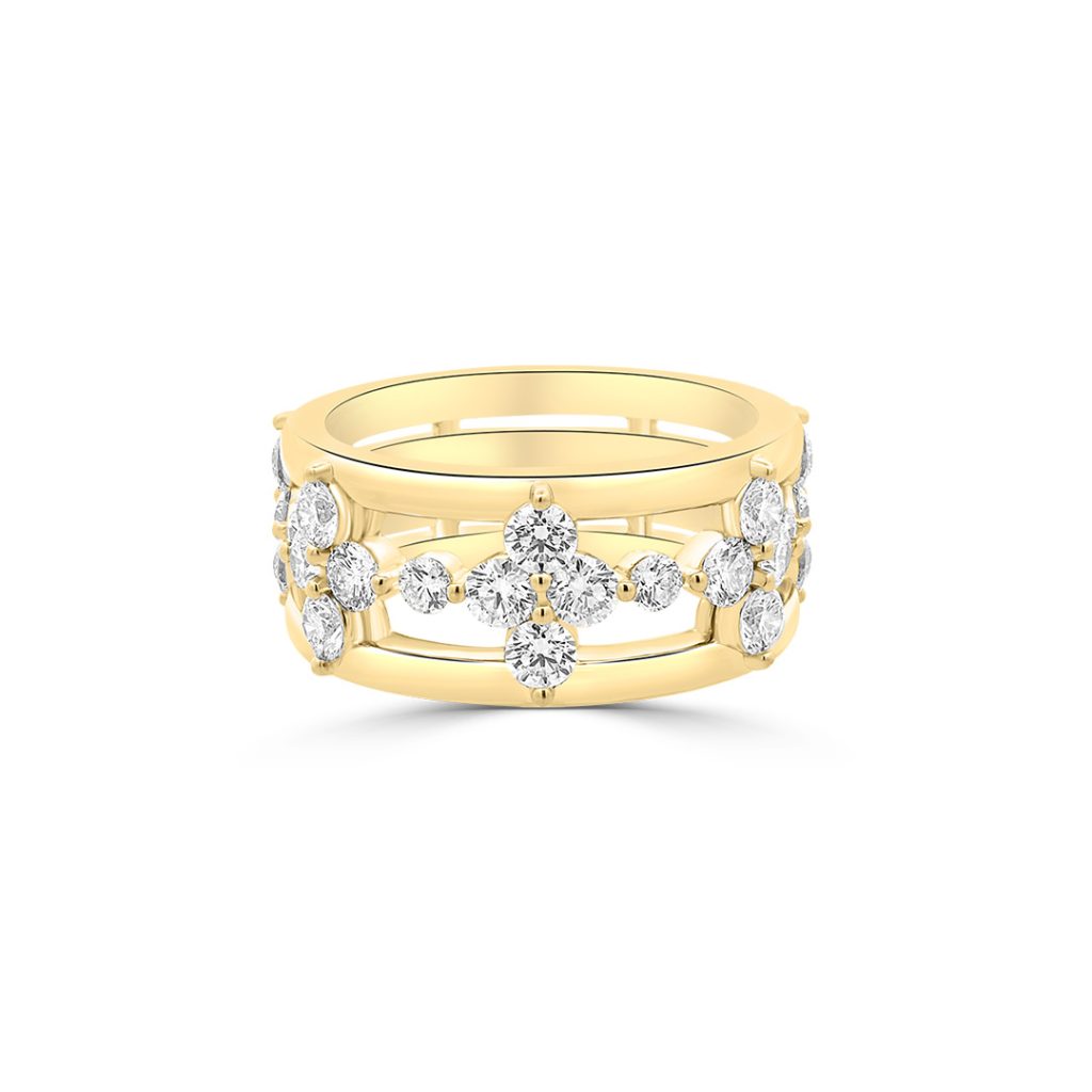 Jack Kelége Yellow Gold Wide Diamond Band - KGBD260Y