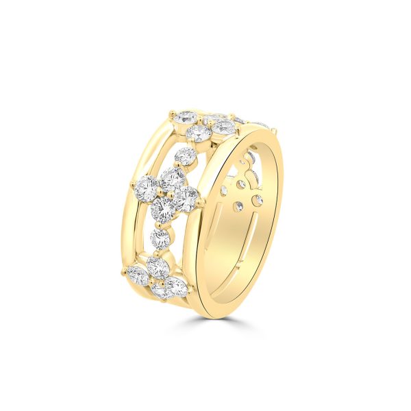 Jack Kelége Yellow Gold Wide Diamond Band - KGBD260Y