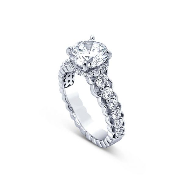 Round Diamond Solitaire Filagree Engagement Ring - KGR1286