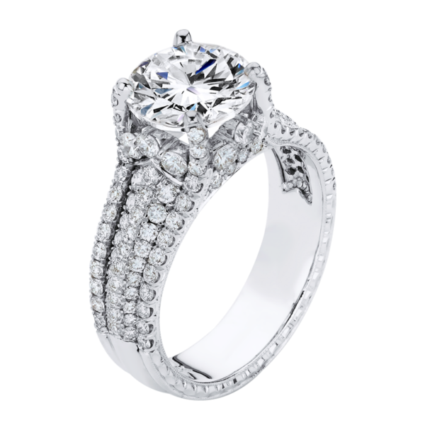 Round Diamond Pavé Engagement Ring - KGR1230