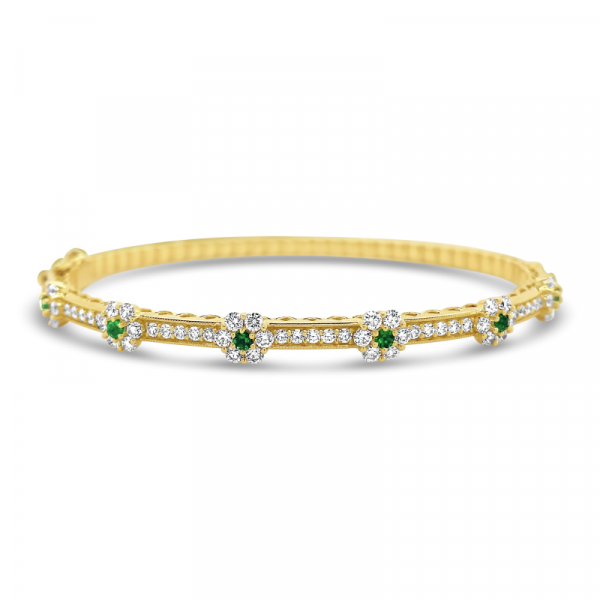 Jack Kelége tsavorite & diamond bracelet in yellow gold - KGB157YTS