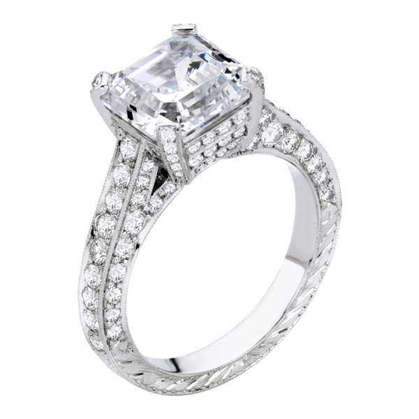 Asscher Cut Diamond Engagement Ring - KPR445