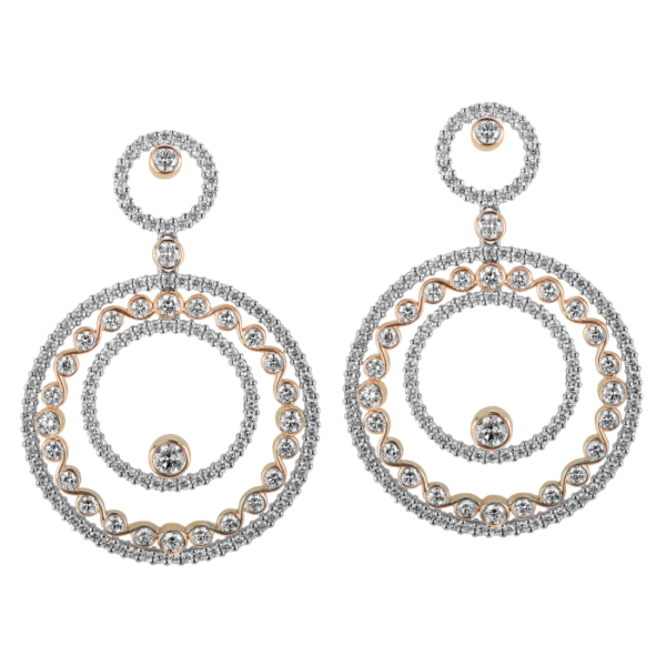 Diamond Circle Drop Earrings - KGE101